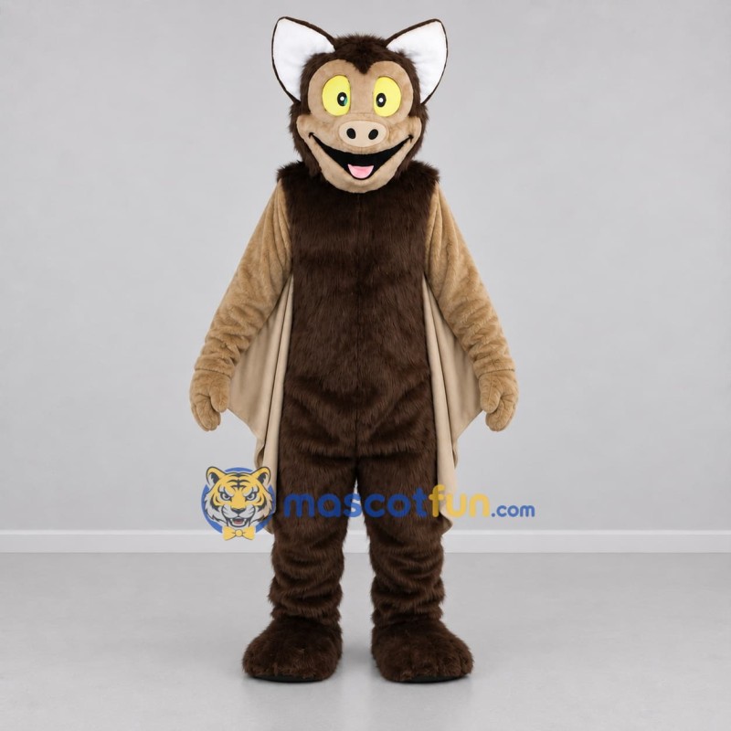 Custom Brown and Tan Bat Mascot Costume Adult Full Body Suit for Halloween Events