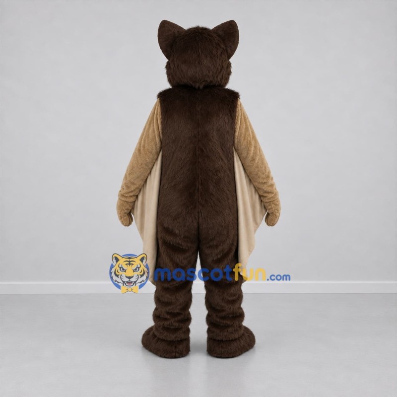 Custom Brown and Tan Bat Mascot Costume Adult Full Body Suit for Halloween Events