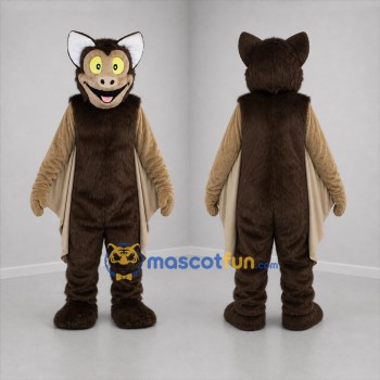 Custom Brown and Tan Bat Mascot Costume Adult Full Body Suit for Halloween Events