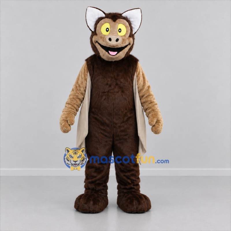 Custom Brown and Tan Bat Mascot Costume Adult Full Body Suit for Halloween Events