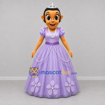 Custom Purple Princess Mascot Costume Adult Full Body Suit for Children's Parties