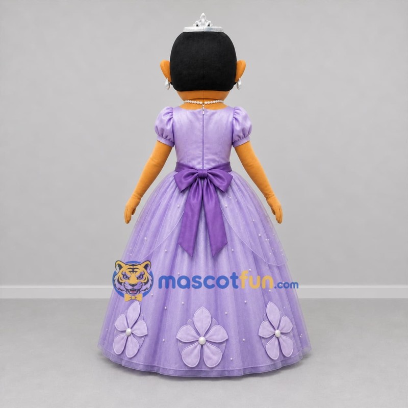 Custom Purple Princess Mascot Costume Adult Full Body Suit for Children's Parties