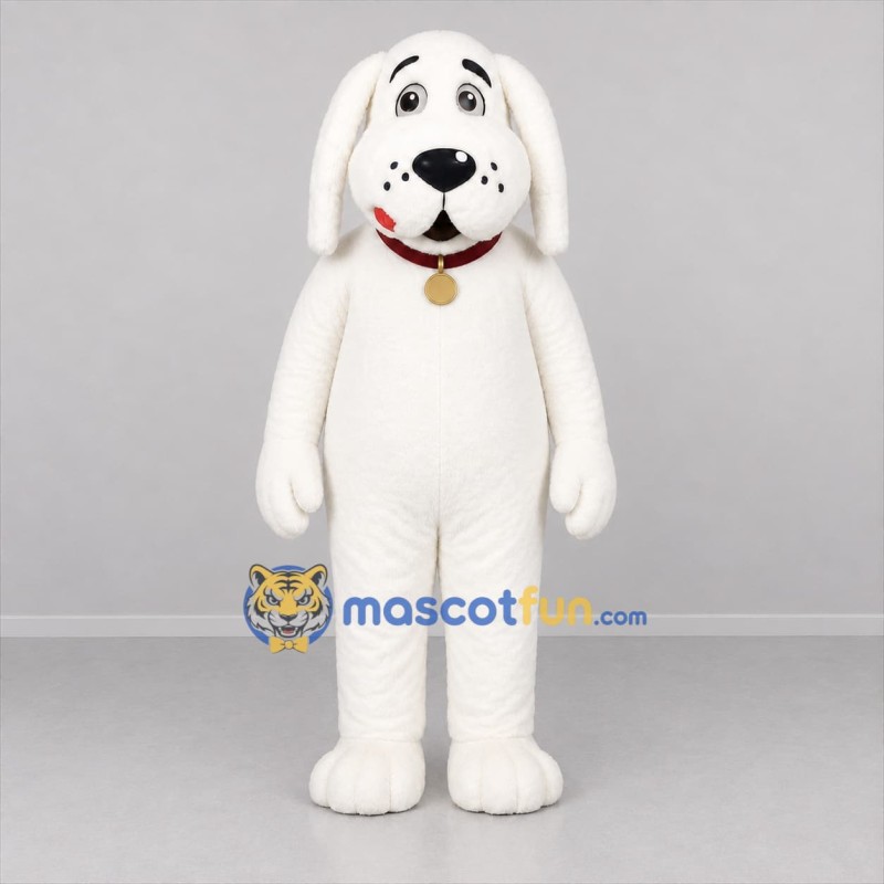 Custom White Dog Mascot Costume Adult Full Body Suit for Pet Events
