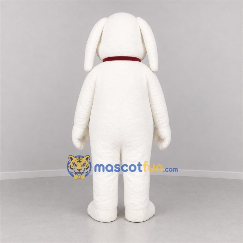 Custom White Dog Mascot Costume Adult Full Body Suit for Pet Events