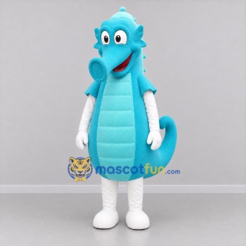 Custom Turquoise Seahorse Mascot Costume Adult Full Body Suit for Ocean Events