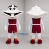 Custom White and Burgundy Clam Mascot Costume Adult Full Body Suit for Seafood Events