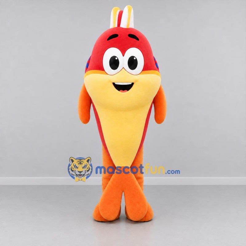 Custom Red Yellow and Orange Fish Mascot Costume Adult Full Body Suit for Ocean Events