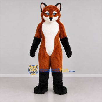 Custom Orange Black and White Fox Mascot Costume Adult Full Body Suit for Nature Events