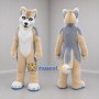 Custom Cream Gray and White Dog Mascot Costume Adult Full Body Suit for Pet Events