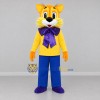 Custom Yellow and Blue Cat Mascot Costume Adult Full Body Suit for Children's Events