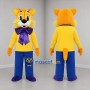 Custom Yellow and Blue Cat Mascot Costume Adult Full Body Suit for Children's Events