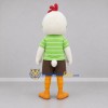 Custom White and Green Chicken Mascot Costume Adult Full Body Suit for School Events
