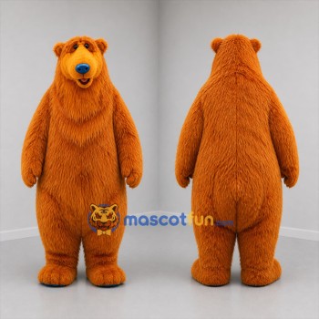 Custom Orange Bear Mascot Costume Adult Full Body Suit for Wildlife Events