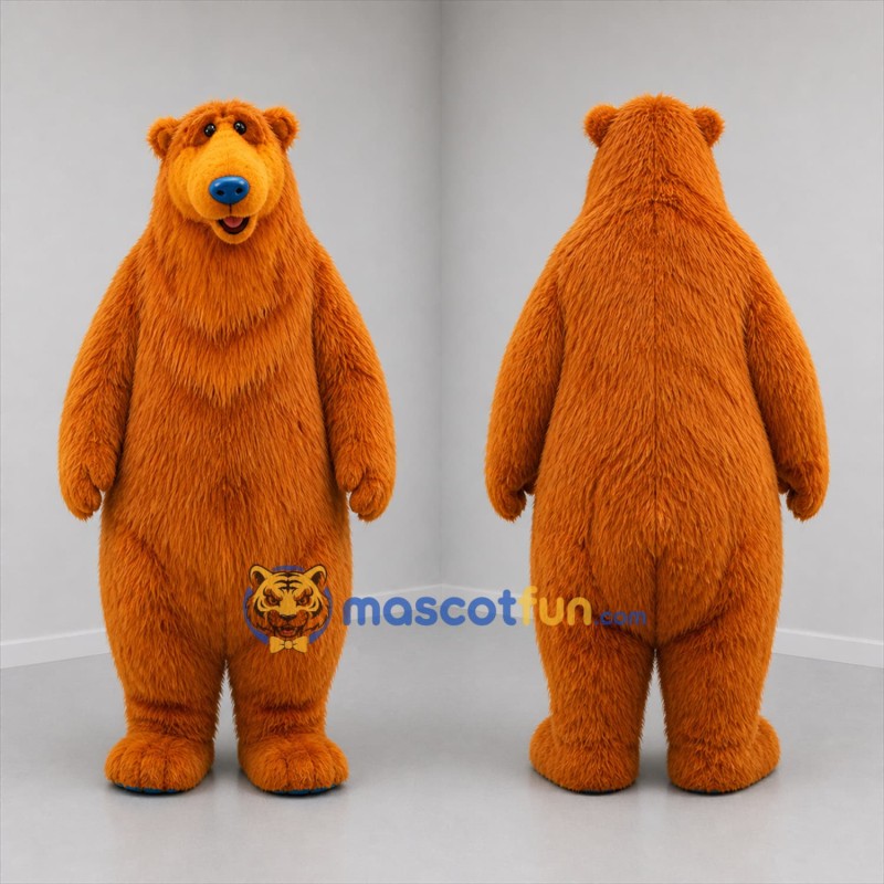 Custom Orange Bear Mascot Costume Adult Full Body Suit for Wildlife Events