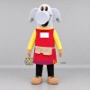 Custom Gray Red and Yellow Worker Elephant Mascot Costume Adult Full Body Suit for Community Events