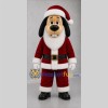 Custom Red and White Santa Dog Mascot Costume Adult Full Body Suit for Christmas Events