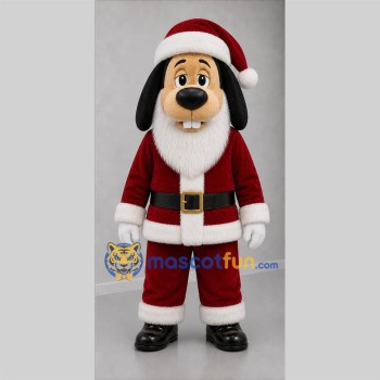 Custom Red and White Santa Dog Mascot Costume Adult Full Body Suit for Christmas Events