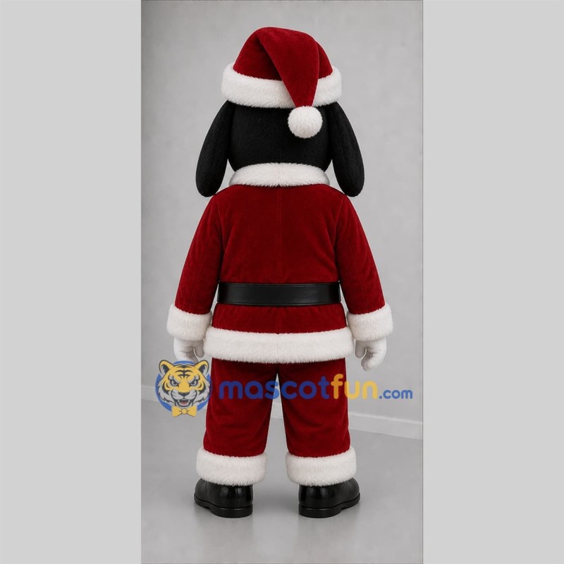 Custom Red and White Santa Dog Mascot Costume Adult Full Body Suit for Christmas Events