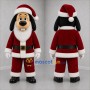Custom Red and White Santa Dog Mascot Costume Adult Full Body Suit for Christmas Events