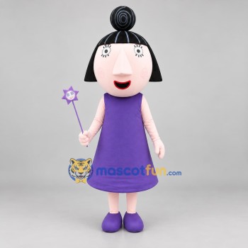 Custom Purple and Black Fairy Mascot Costume Adult Full Body Suit for Fantasy Events