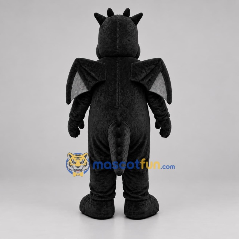 Custom Black and Gray Dragon Mascot Costume Adult Full Body Suit for Fantasy Events