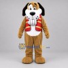 Custom Brown and Red Dog Mascot Costume Adult Full Body Suit for Winter Events