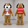 Custom Brown and Red Dog Mascot Costume Adult Full Body Suit for Winter Events