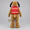 Custom Brown and Red Dog Mascot Costume Adult Full Body Suit for Winter Events