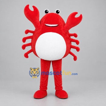Custom Red and White Crab Mascot Costume Adult Full Body Suit for Seafood Promotions
