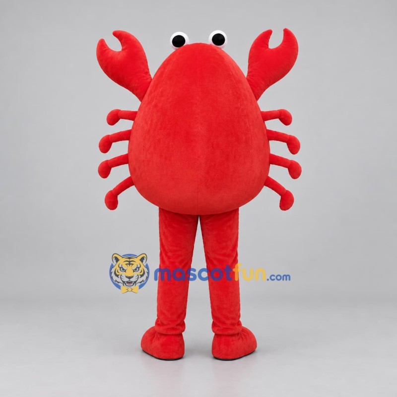 Custom Red and White Crab Mascot Costume Adult Full Body Suit for Seafood Promotions