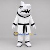 Custom White and Black Martial Arts Shark Mascot Costume Adult Full Body Suit for Sports Events