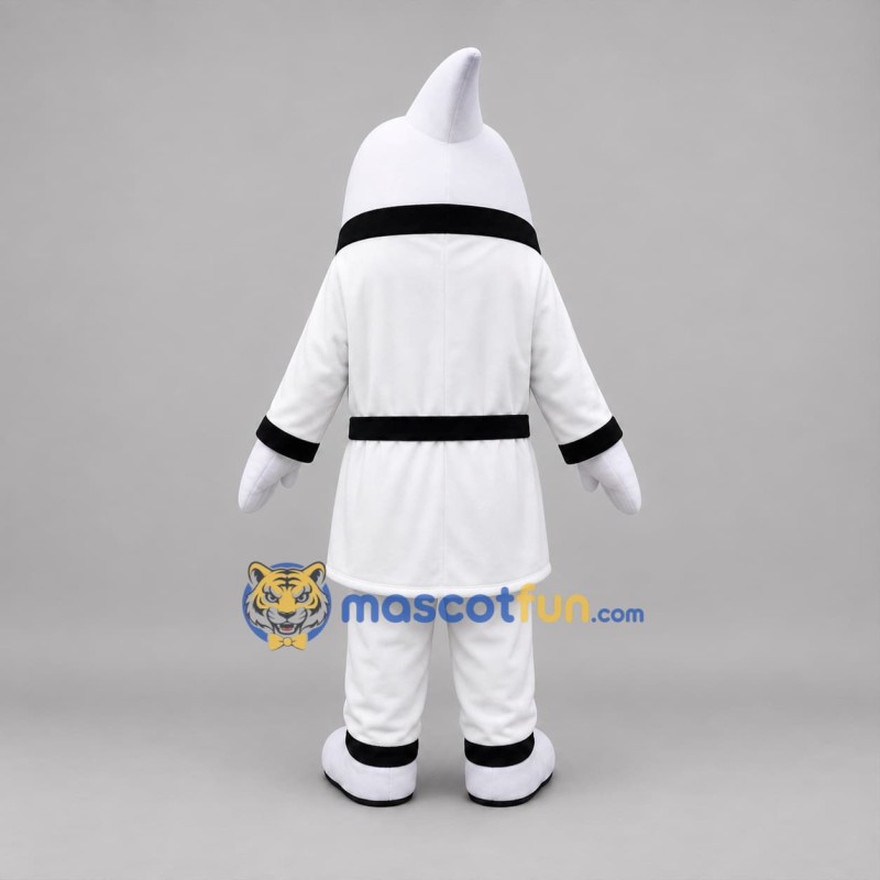 Custom White and Black Martial Arts Shark Mascot Costume Adult Full Body Suit for Sports Events