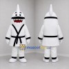 Custom White and Black Martial Arts Shark Mascot Costume Adult Full Body Suit for Sports Events