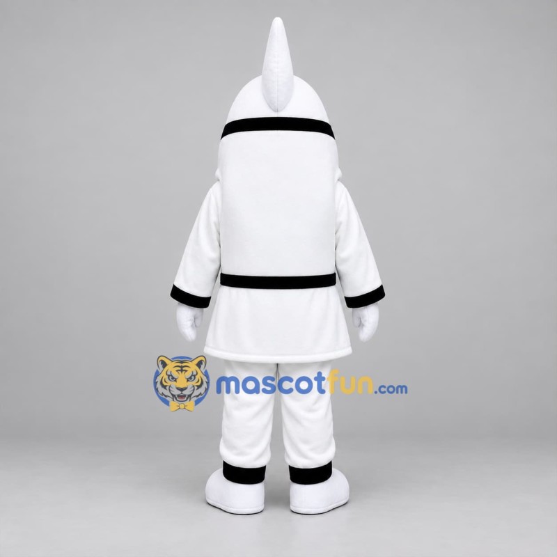 Custom White and Black Martial Arts Shark Mascot Costume Adult Full Body Suit for Sports Events