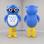 Custom Blue White and Yellow Owl Mascot Costume Adult Full Body Suit for School Events