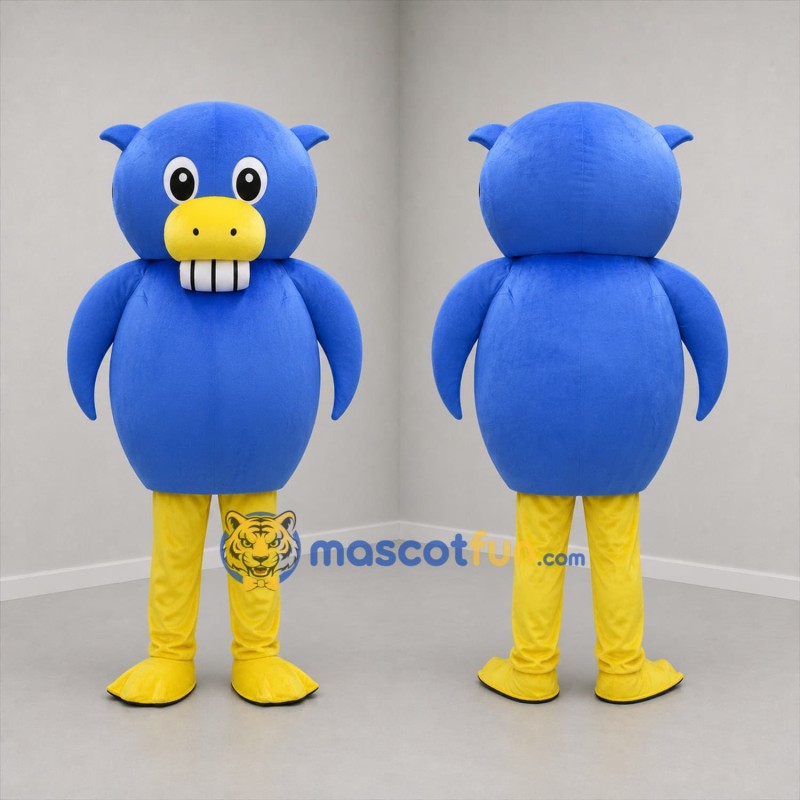 Custom Blue and Yellow Fantasy Creature Mascot Costume Adult Full Body Suit for Children's Events