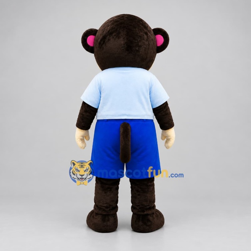 Custom Brown and Blue Monkey Mascot Costume Adult Full Body Suit for Children's Events