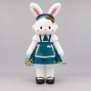 Custom White and Teal Rabbit Girl Mascot Costume Adult Full Body Suit for Easter Events