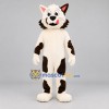 Custom White and Brown Cat Mascot Costume Adult Full Body Suit for Pet Events