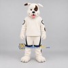 Custom White and Brown Bulldog Mascot Costume Adult Full Body Suit for Sports Events