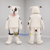 Custom White and Brown Bulldog Mascot Costume Adult Full Body Suit for Sports Events