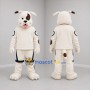Custom White and Brown Bulldog Mascot Costume Adult Full Body Suit for Sports Events