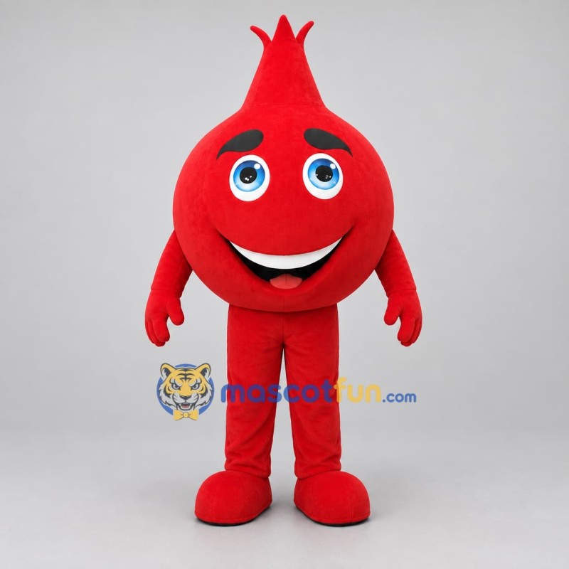 Custom Red Pomegranate Mascot Costume Adult Full Body Suit for Food Promotions