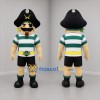 Custom Green White and Black Pirate Mascot Costume Adult Full Body Suit for Costume Parties