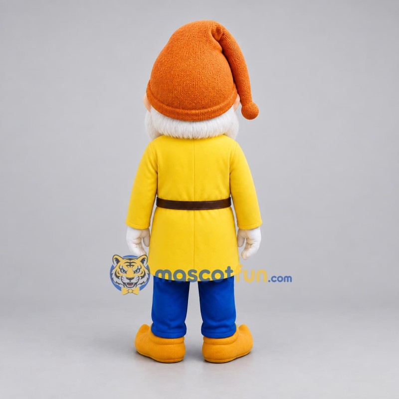 Custom Yellow and Orange Gnome Mascot Costume Adult Full Body Suit for Garden Events