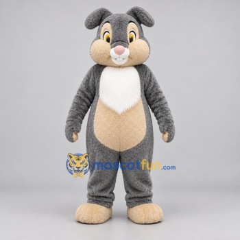Custom Gray and Cream Rabbit Mascot Costume Adult Full Body Suit for Easter Events