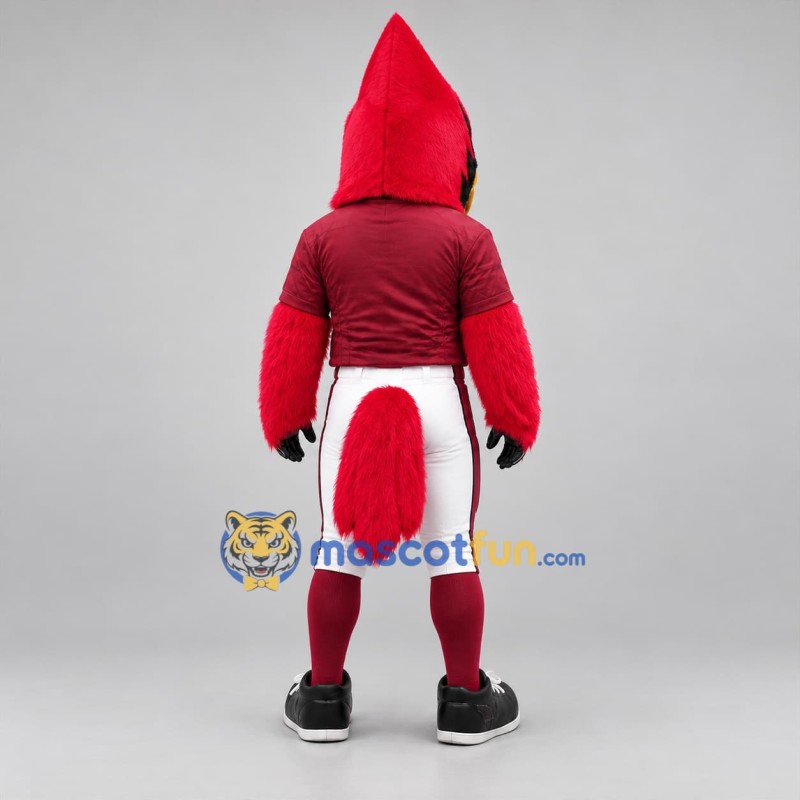 Custom Red and Black Cardinal Mascot Costume Adult Full Body Suit for Sports Events