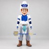 Custom White and Blue Cowboy Mascot Costume Adult Full Body Suit for Western Events