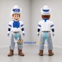 Custom White and Blue Cowboy Mascot Costume Adult Full Body Suit for Western Events