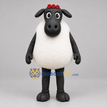 Custom Black and White Sheep Mascot Costume Adult Full Body Suit for Farm Events